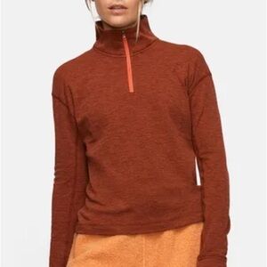 Outdoor Voices Burnt Orange 
OV Fleece Half-Zip Long Sleeve Shirt Top Size: XS